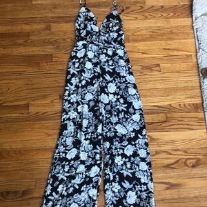 Black and white floral jumpsuit DONATED